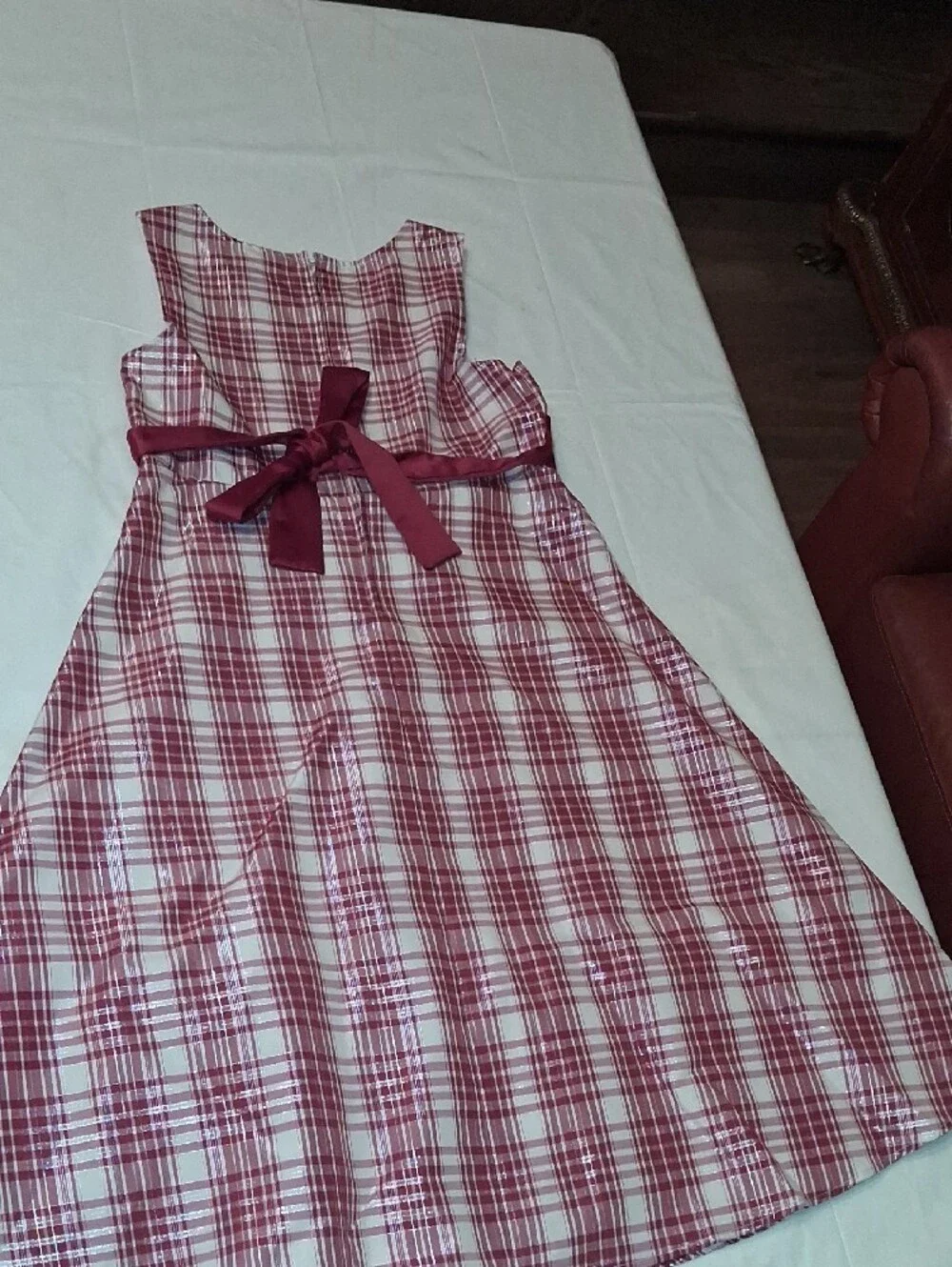 Bonnie Jean Red Plaid Dress with Red Velvet Bolero